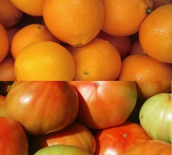 Caja Mixta 9kg de Naranja Zumo (7kg) + Tomate Valenciano (2kg)✔